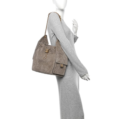 Chanel Suede Quilted Medium Chanel 25 Handbag Dark Grey 2 of 12