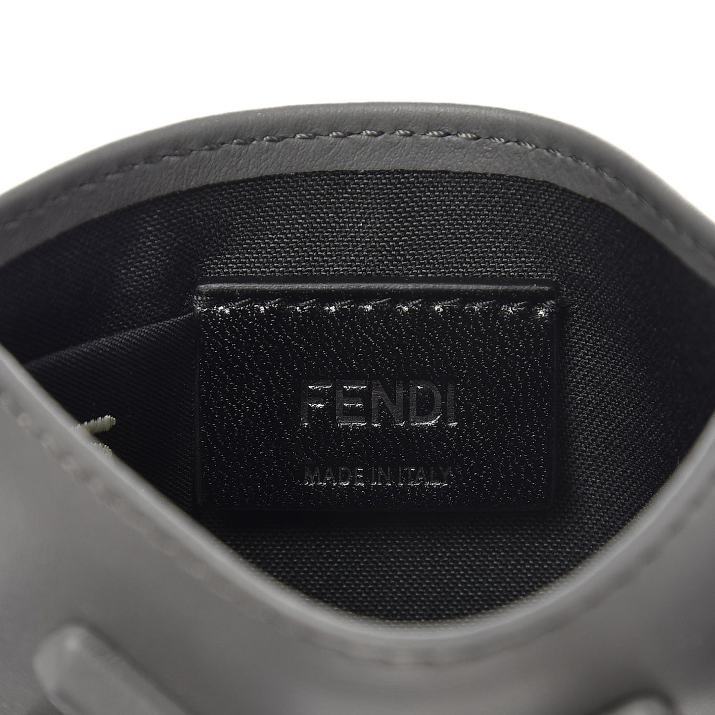 Vitello Century Face No Words Monochrome Card Holder Acciaio