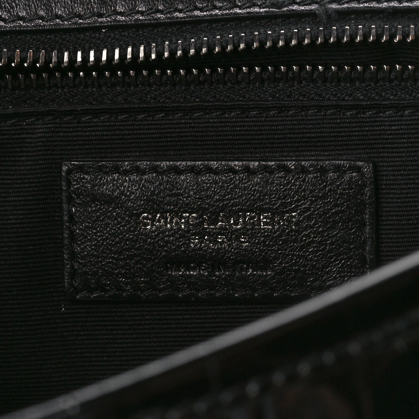 Patent Crocodile Embossed Lambskin Monogram Medium Niki Chain Satchel Black