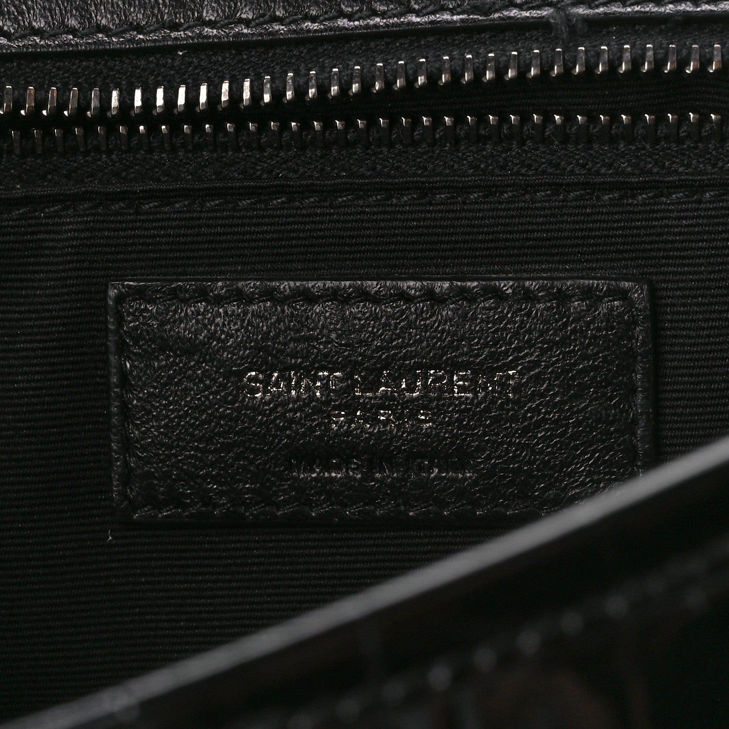 Saint Laurent Patent Crocodile Embossed Lambskin Monogram Medium Niki Chain Satchel Black 8 of 12