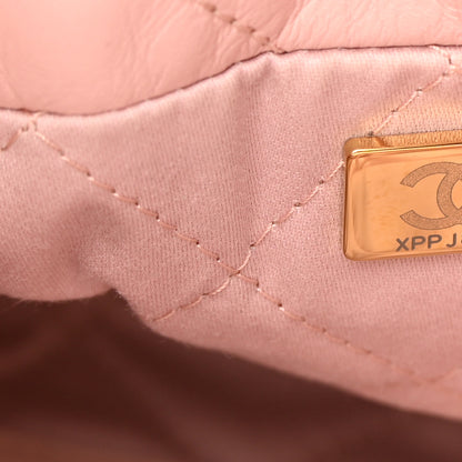 Chanel Shiny Calfskin Quilted Mini Chanel 22 Rose Clair 7 of 12