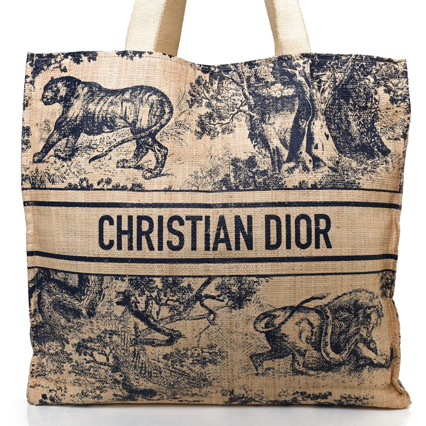 Straw Dioriviera Tote Beige
