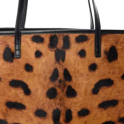 Fendi Calf Hair Leopard Print Medium Roll Tote Brown 8 of 19