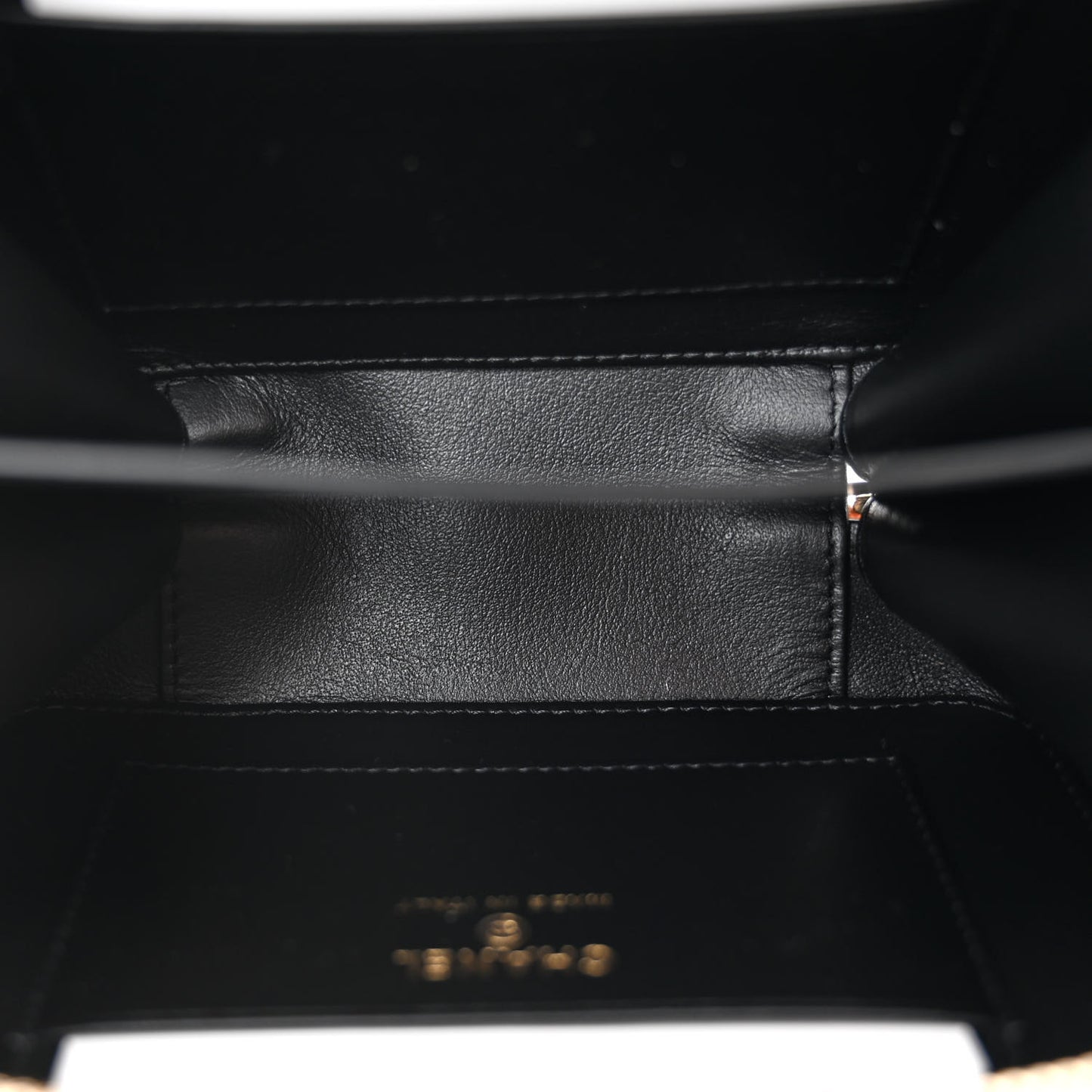 Caviar Quilted CC Filigree Vanity Clutch With Chain Beige Black