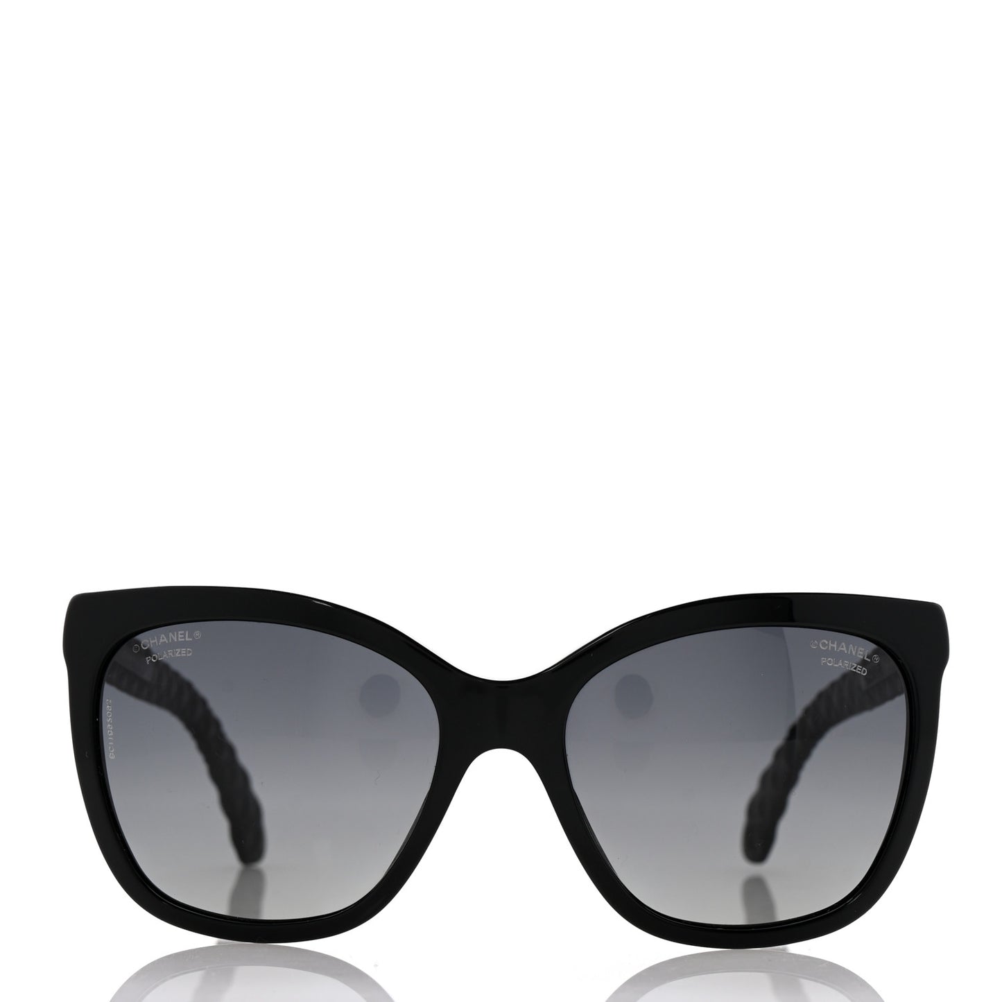 Acetate Quilted Polarized Butterfly CC Sunglasses 5288-Q Black