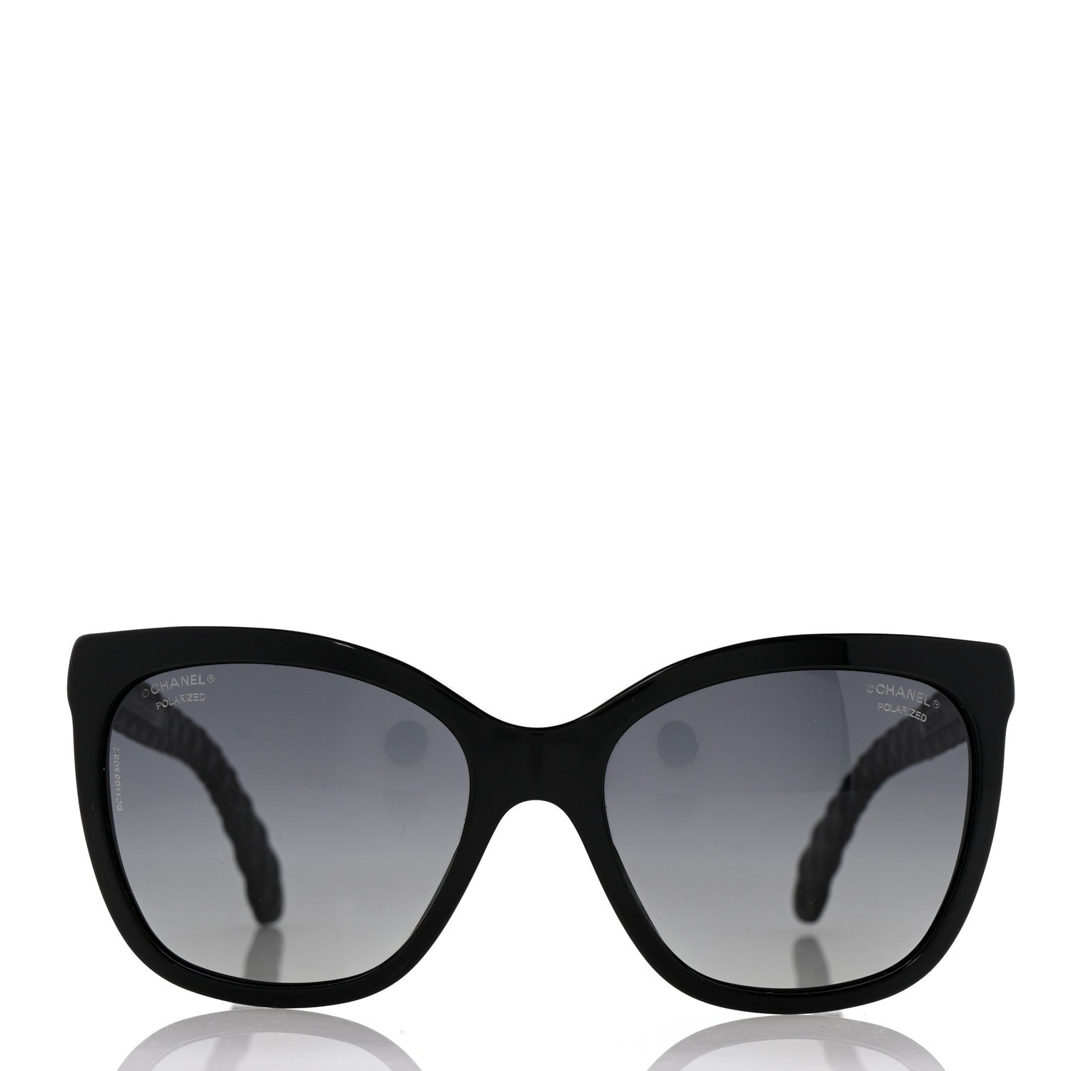 Chanel Acetate Quilted Polarized Butterfly CC Sunglasses 5288-Q Black 2 of 7