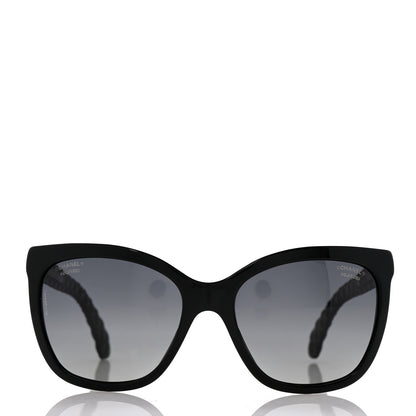 Chanel Acetate Quilted Polarized Butterfly CC Sunglasses 5288-Q Black 2 of 7