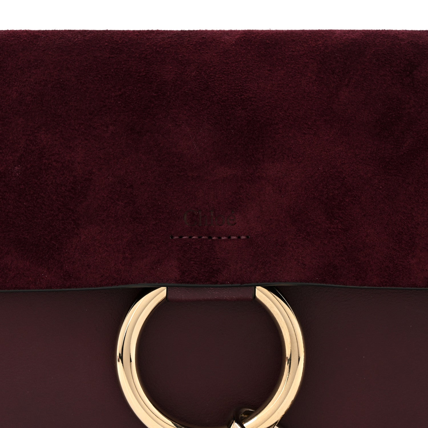 Chloe Suede Calfskin Faye Clutch Dark Purple 7 of 11