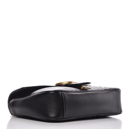 Gucci Calfskin Matelasse Medium GG Marmont Shoulder Bag Black 4 of 7