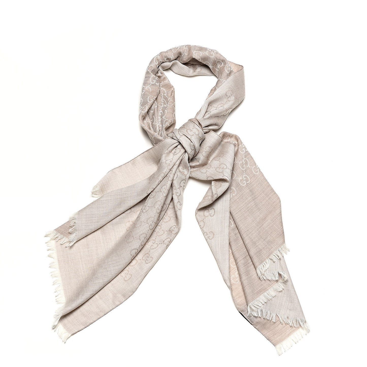 Wool Silk GG Monogram GGNat Plus Scarf Sand
