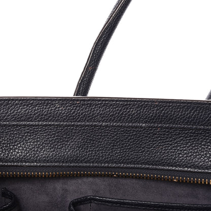 Celine Drummed Calfskin Micro Luggage Midnight 9 of 14