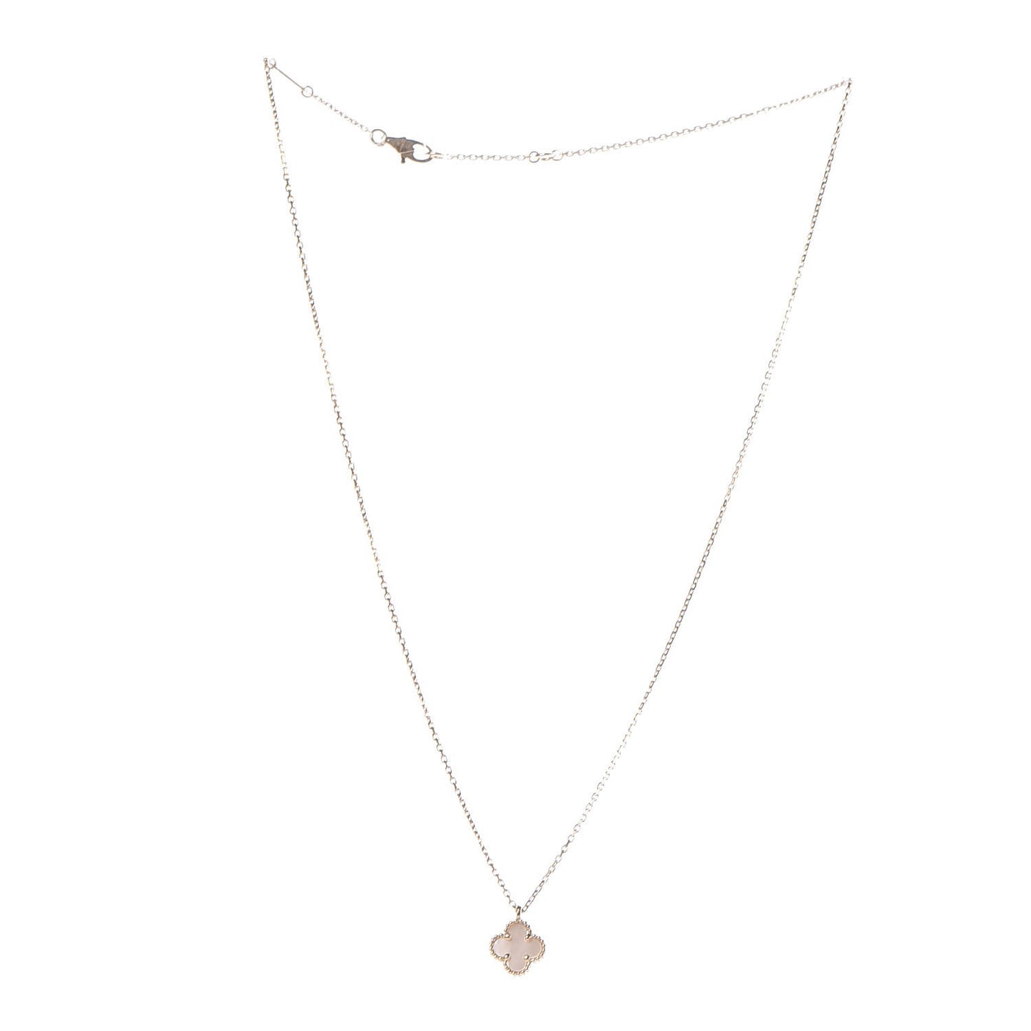 18K Yellow Gold Mother of Pearl Sweet Alhambra Pendant Necklace