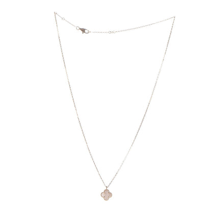 Van Cleef & Arpels 18K Yellow Gold Mother of Pearl Sweet Alhambra Pendant Necklace 3 of 9