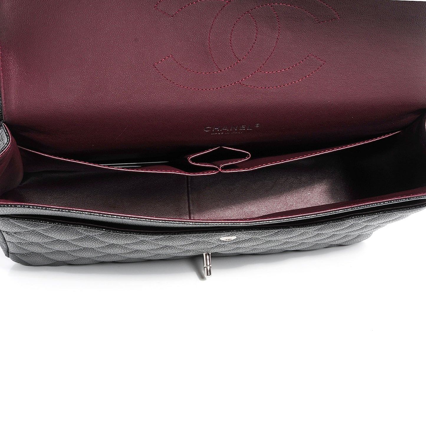 Caviar Quilted Maxi Double Flap Black