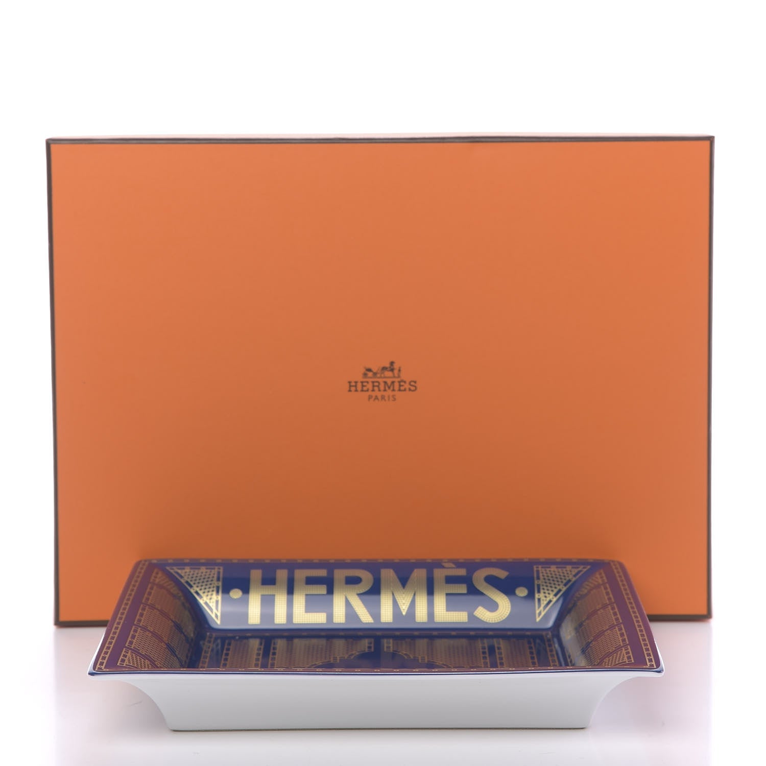 Hermes Porcelain Sellier Change Tray Bleu Roi 6 of 6