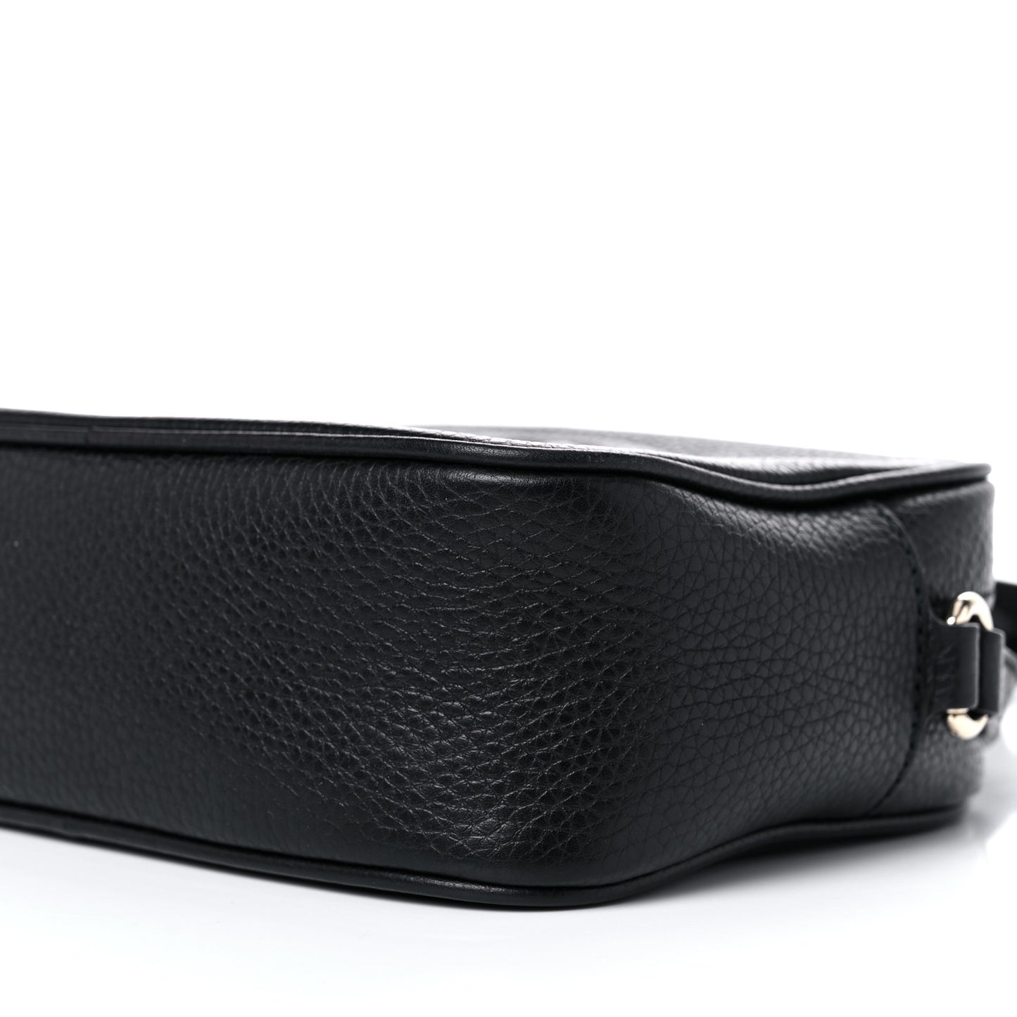 Pebbled Calfskin Small Soho Disco Bag Black