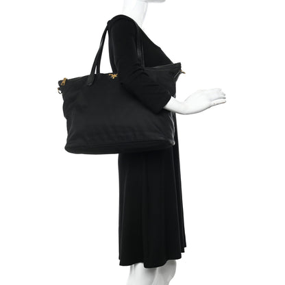 Prada Tessuto Nylon Saffiano Tote Black 2 of 14
