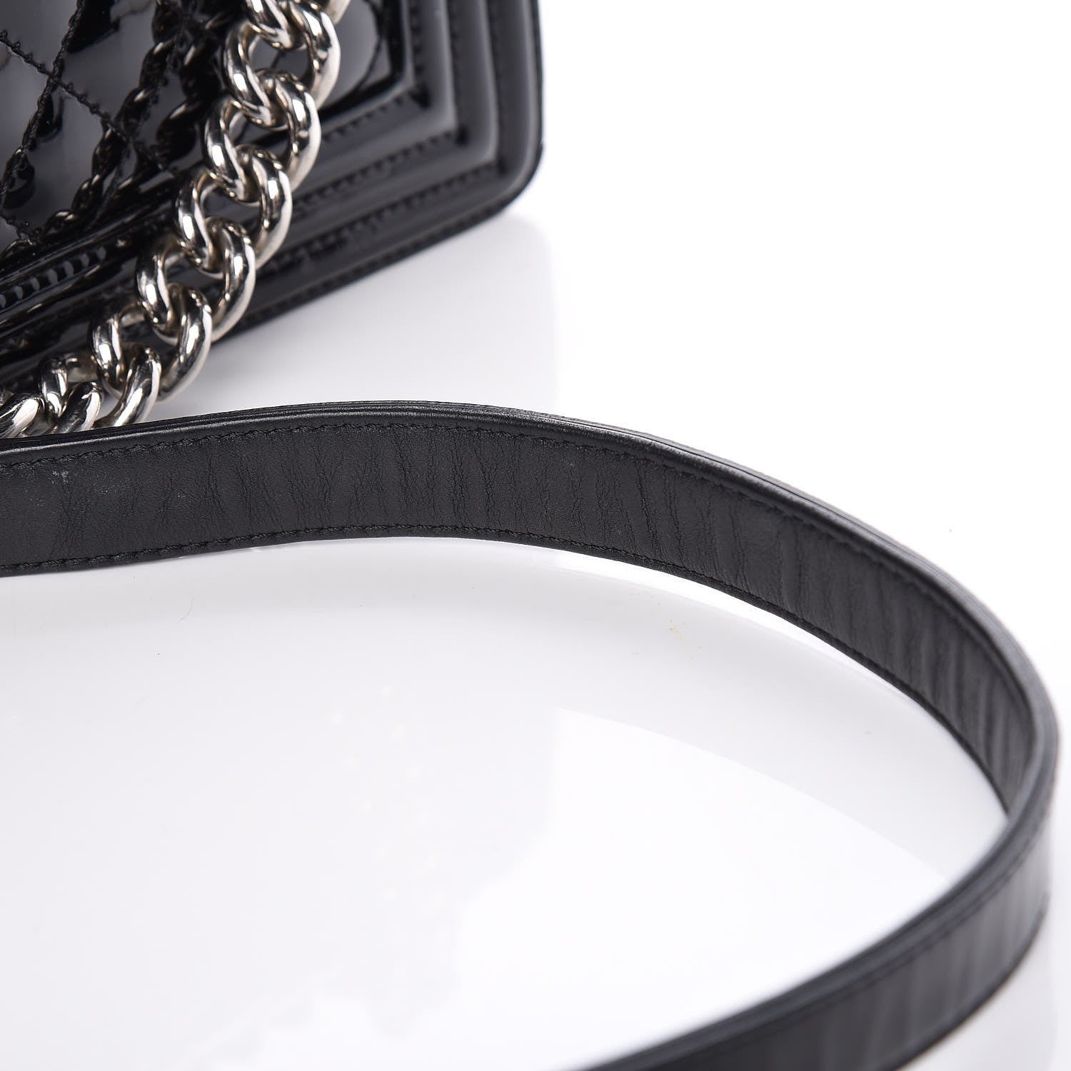 Chanel Patent Calfskin Quilted Medium Plexiglass Boy Flap Black 12 of 15