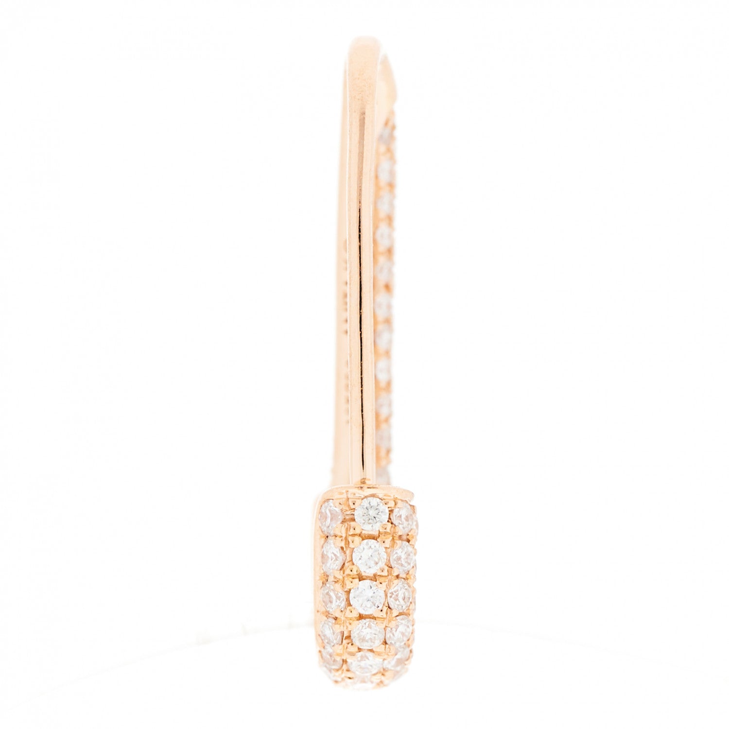 Anita Ko 18K Rose Gold Diamond Mini Safety Pin Earring 4 of 5