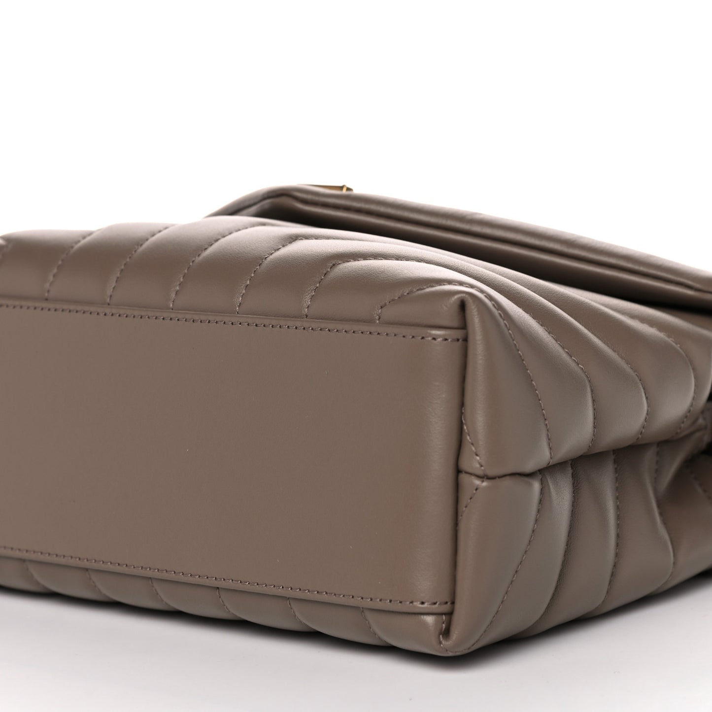 Calfskin Y Quilted Monogram Small Loulou Chain Satchel Taupe