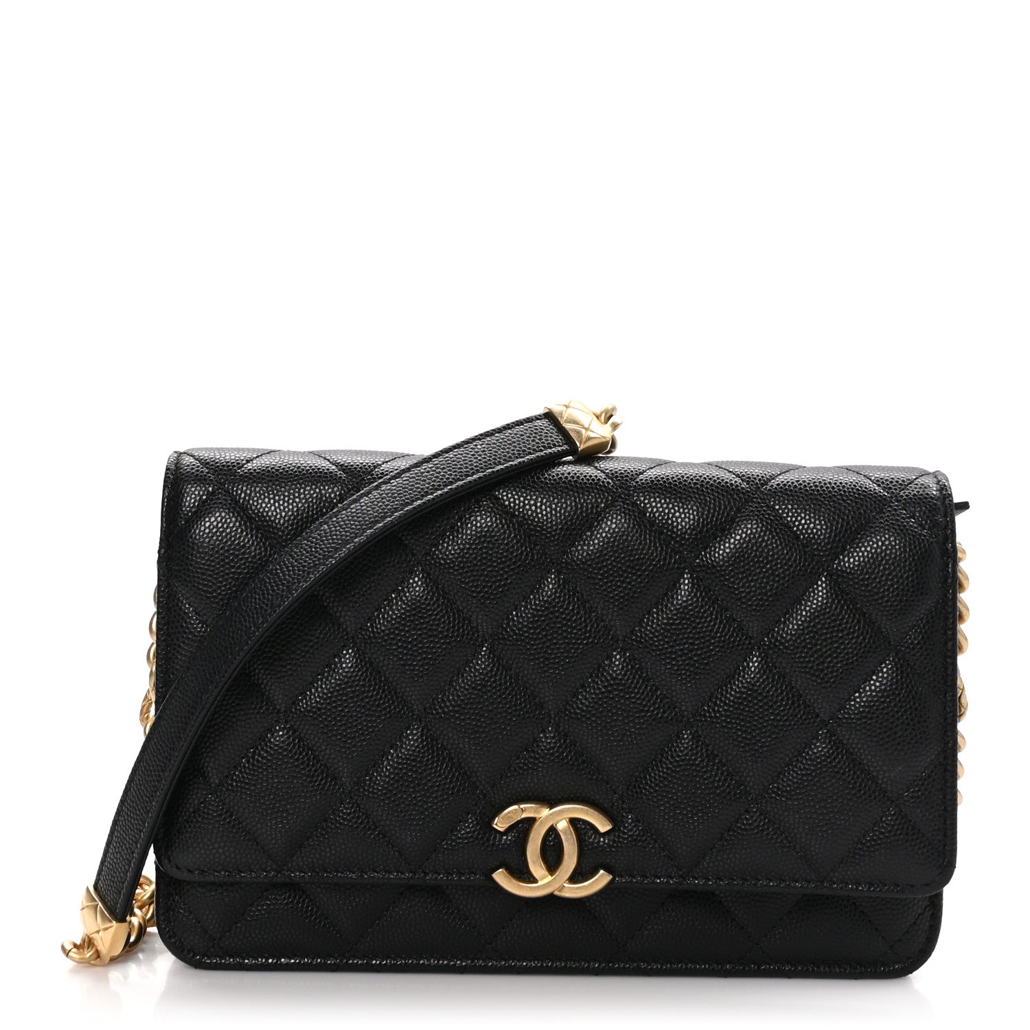 Chanel Caviar Quilted Bracelet On Chain Wallet On Chain WOC Black 1 of 11