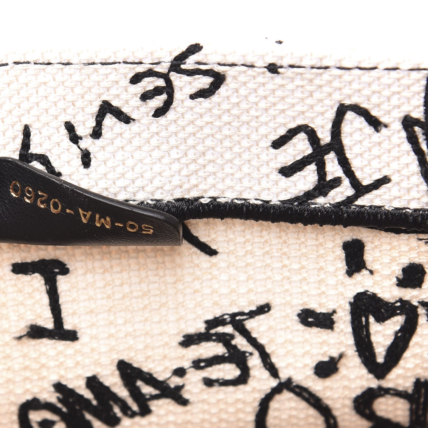 Canvas Embroidered Medium Dioramour Graffiti Book Tote Latte Multicolor