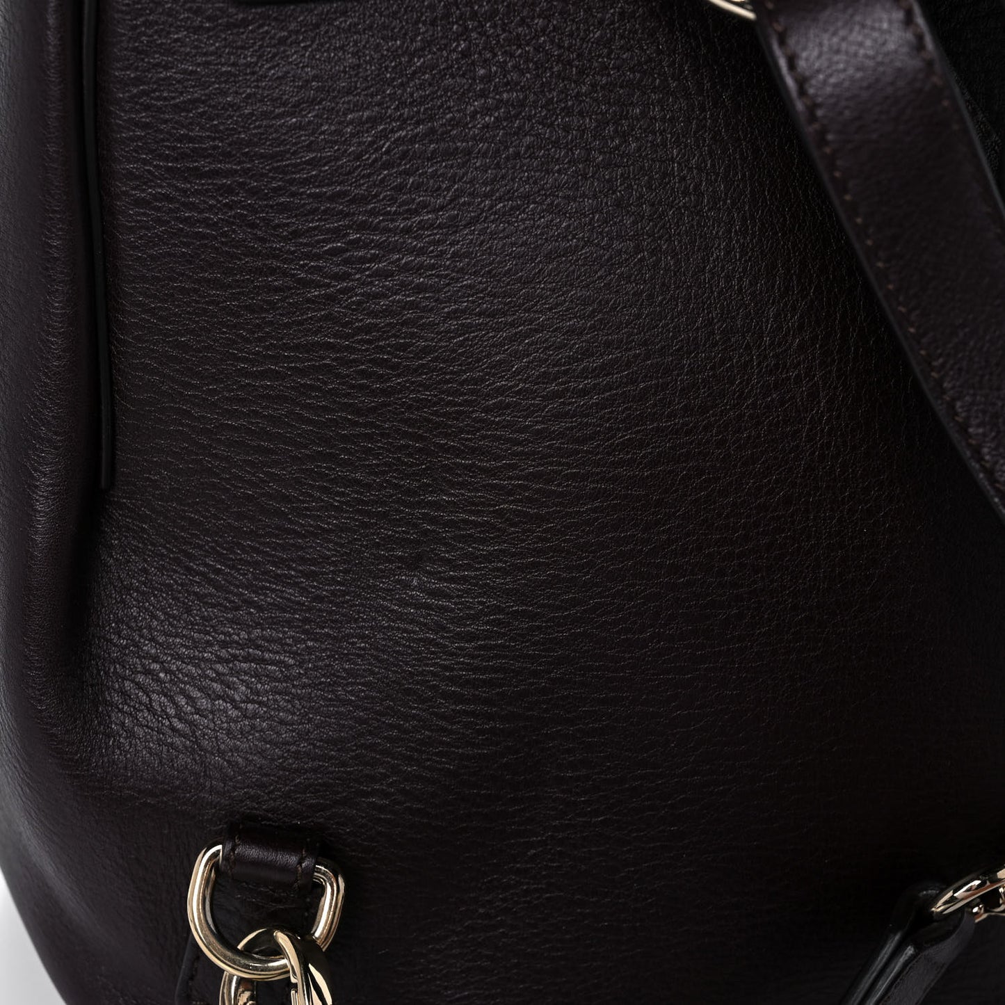 Suede Calfskin Small Faye Backpack Carbon Brown
