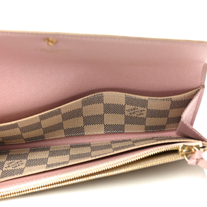 Louis Vuitton Damier Azur Emilie Wallet Rose Ballerine 5 of 10