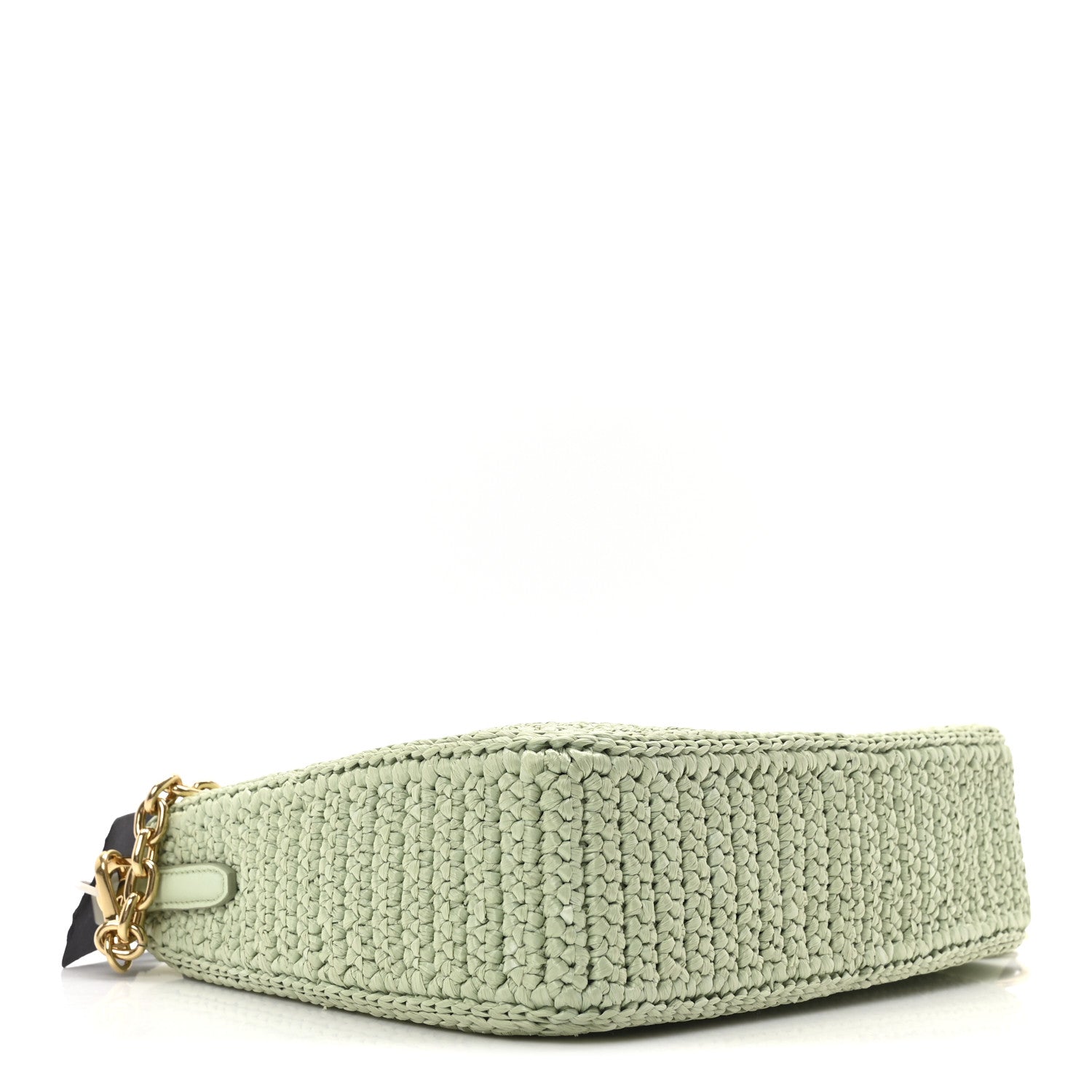 Prada Yarn Raffia Effect Crochet Re-Edition 2005 Shoulder Bag Acqua 4 of 11