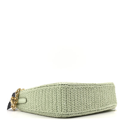 Prada Yarn Raffia Effect Crochet Re-Edition 2005 Shoulder Bag Acqua 4 of 11