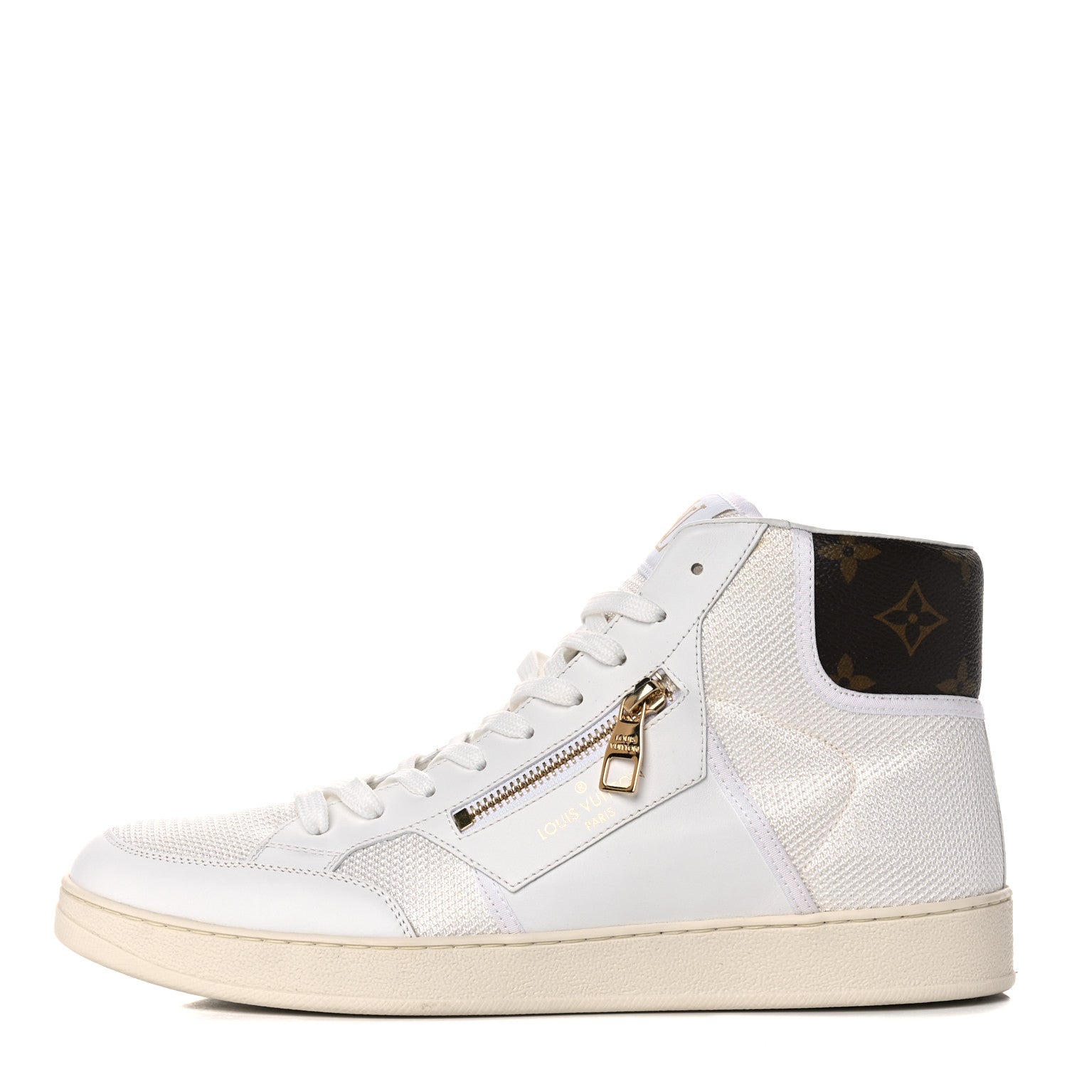 Louis Vuitton Monogram Calfskin Rivoli High Top Sneakers 7.5 White 1 of 9