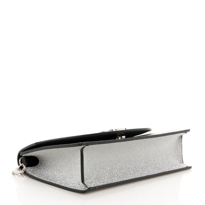 Christian Louboutin Glitter Calfskin Loubi54 Crossbody Clutch Silver 4 of 10