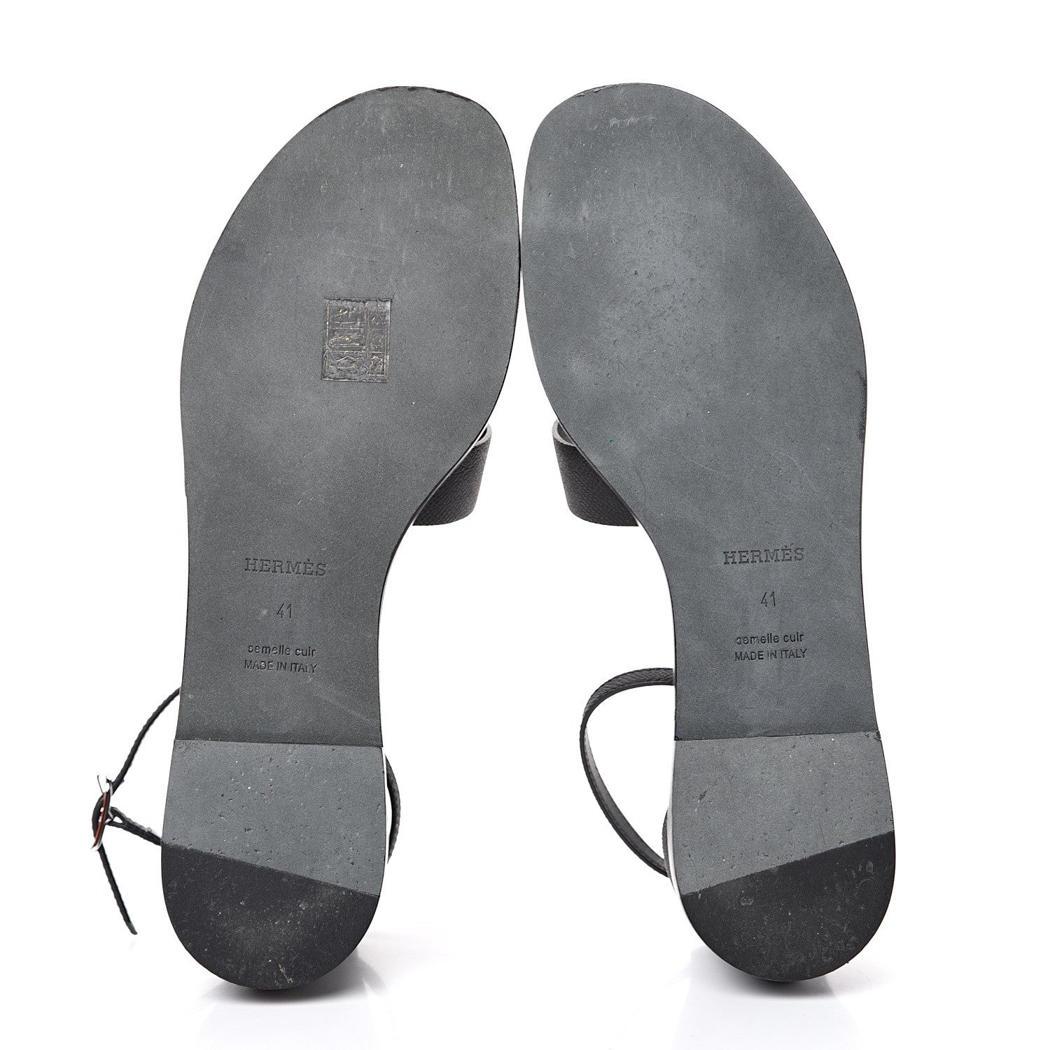Hermes Epsom Santorini Sandals 41 Black 5 of 12