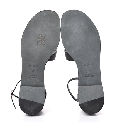 Hermes Epsom Santorini Sandals 41 Black 5 of 12