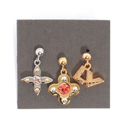 Louis Vuitton Swarovski Crystal Love Letters Earrings GM Set of 3 1 of 8