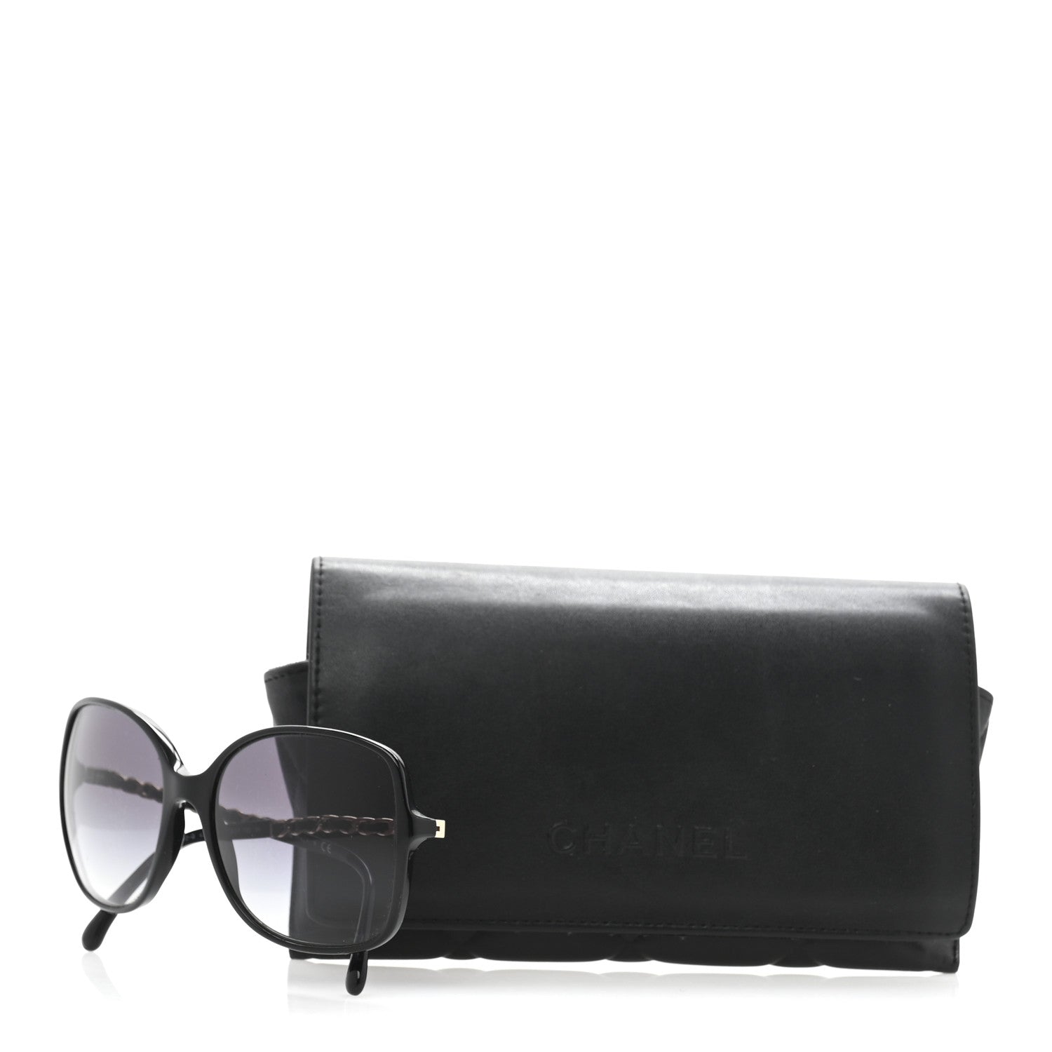 Chanel Acetate Lambskin Chain Square Sunglasses 5210-Q Black 8 of 8