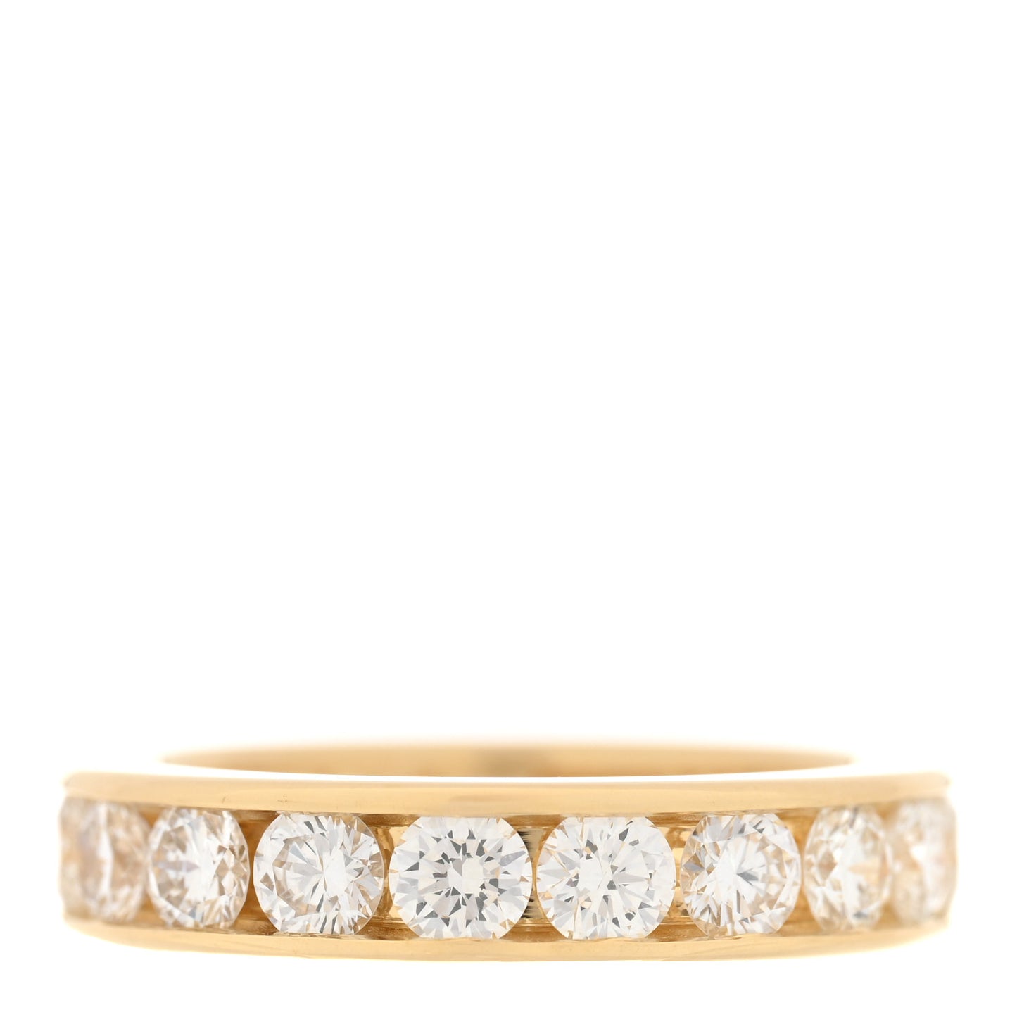 18K Yellow Gold Diamond 4mm Channel Set Band Ring 46 3.75