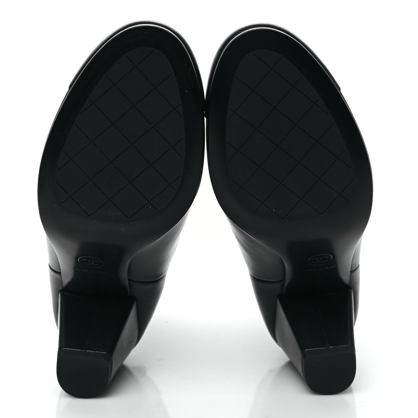 Lambskin Cap Toe CC Short Ankle Boots 39.5 Black