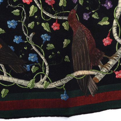 Gucci Silk Floral Condor Square Handkerchief Black 5 of 6