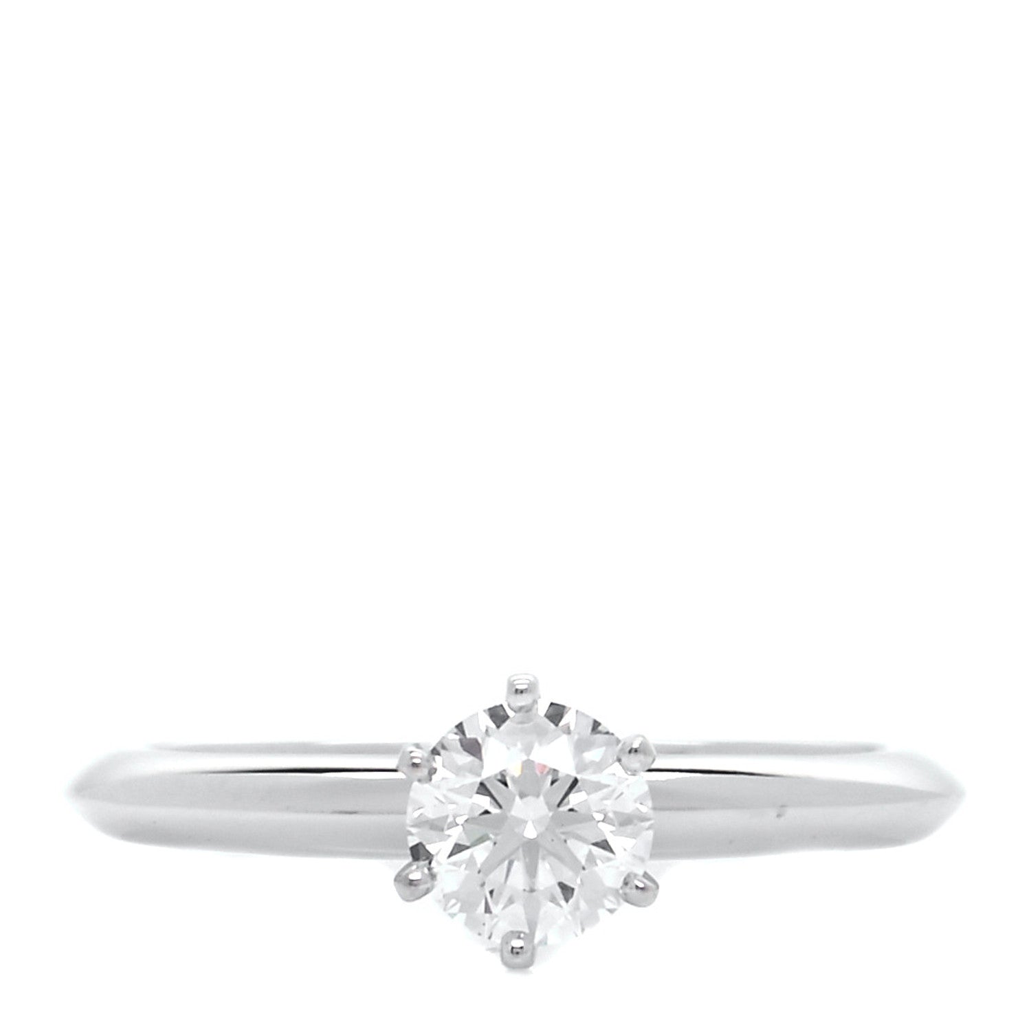 Tiffany Platinum Diamond .57ct Solitaire Engagement Ring 51 5.75 1 of 9