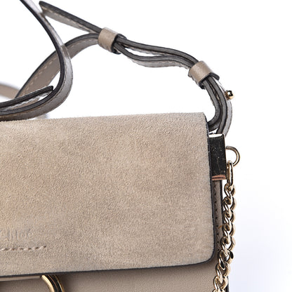 Chloe Suede Calfskin Mini Faye Shoulder Bag Motty Grey 9 of 15