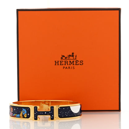Hermes Enamel Narrow Space Derby Clic Clac H Bracelet PM Indigo Multicolor 5 of 5