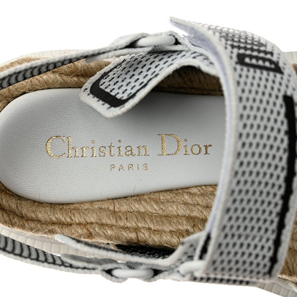 Christian Dior Technical Knit Jute Dioract 10mm Sandals 36 White Black 7 of 9