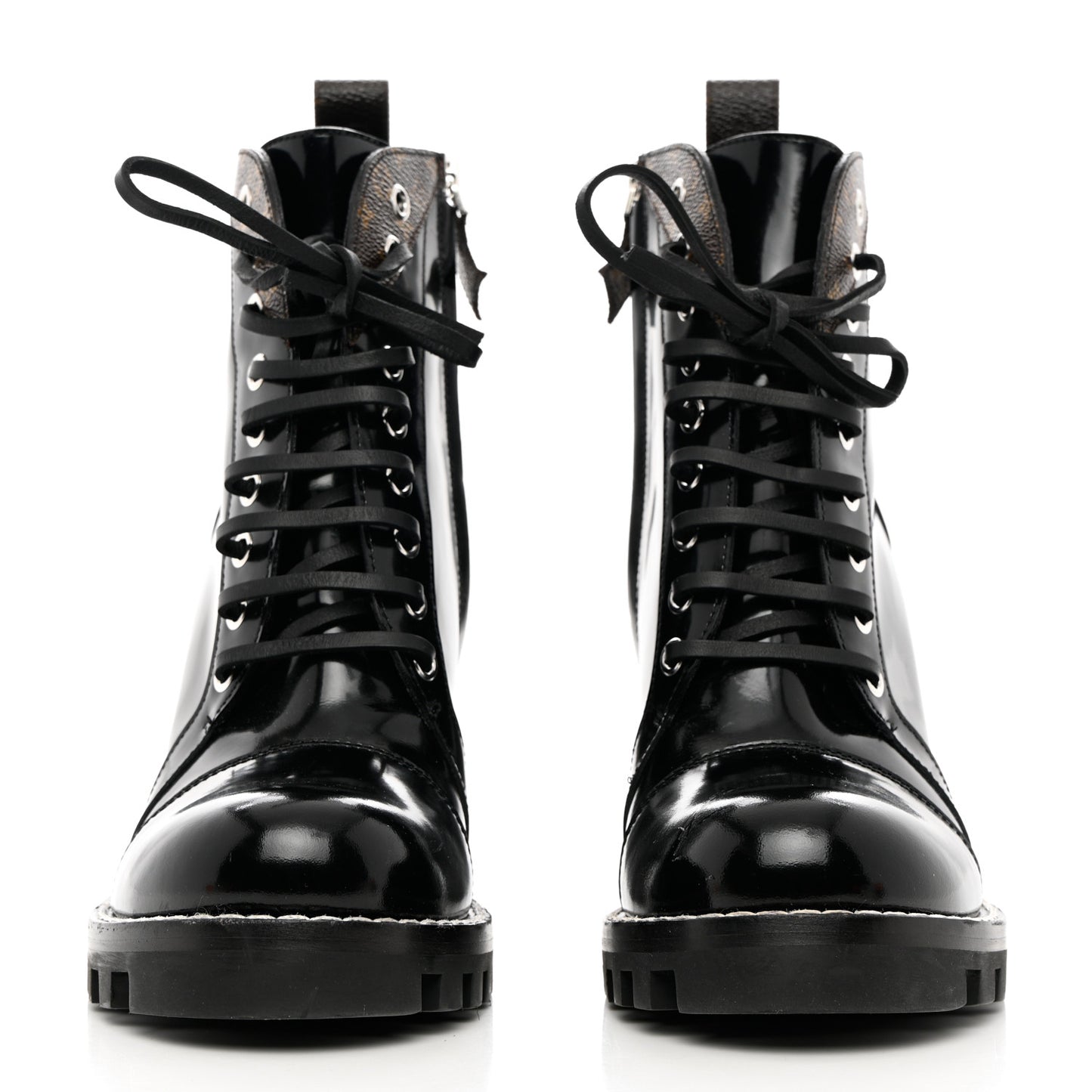 Patent Calfskin Monogram Star Trail Ankle Boots 39 Black