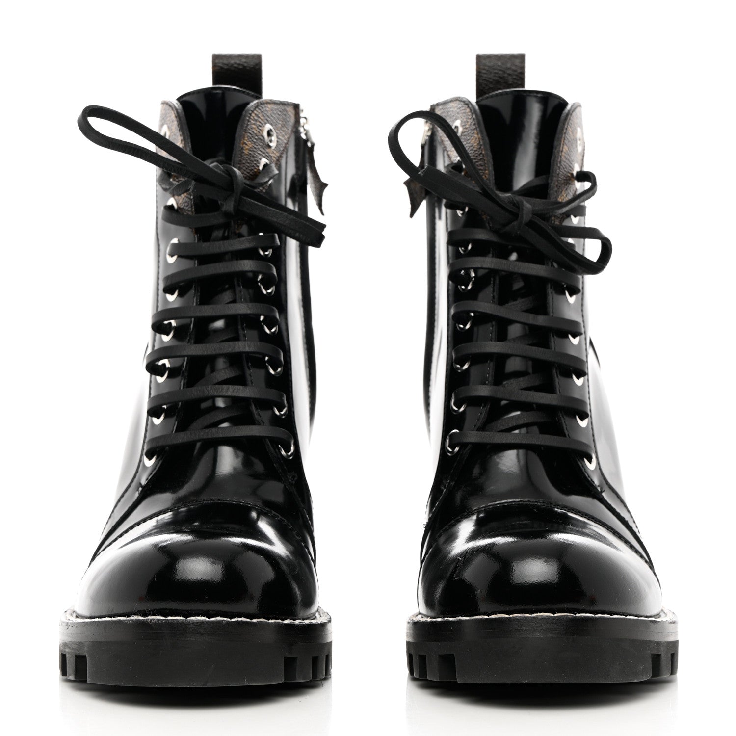Louis Vuitton Patent Calfskin Monogram Star Trail Ankle Boots 39 Black 2 of 9