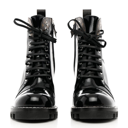 Louis Vuitton Patent Calfskin Monogram Star Trail Ankle Boots 39 Black 2 of 9