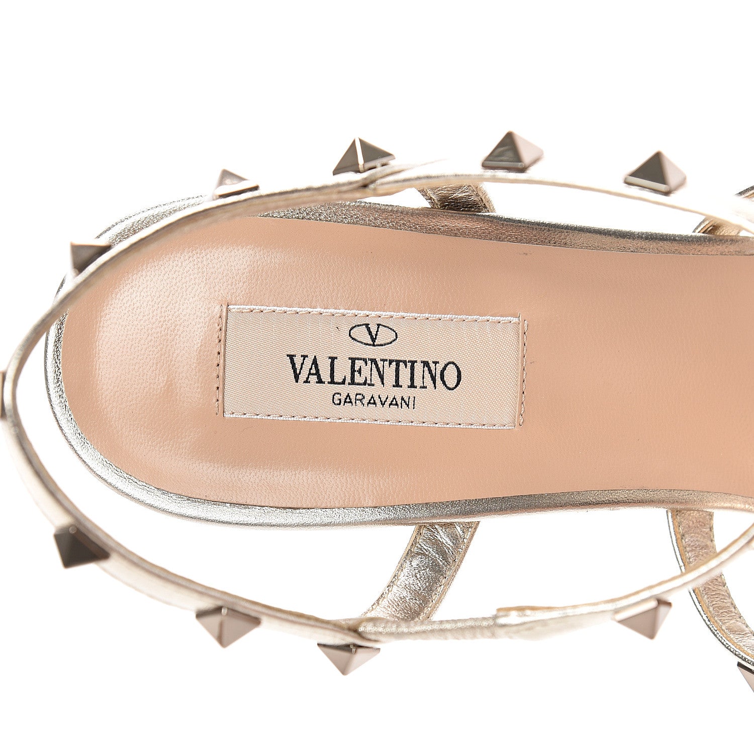 Valentino Garavani Metallic Nappa Rockstud Gladiator 70mm Sandals 41 Skin 6 of 10