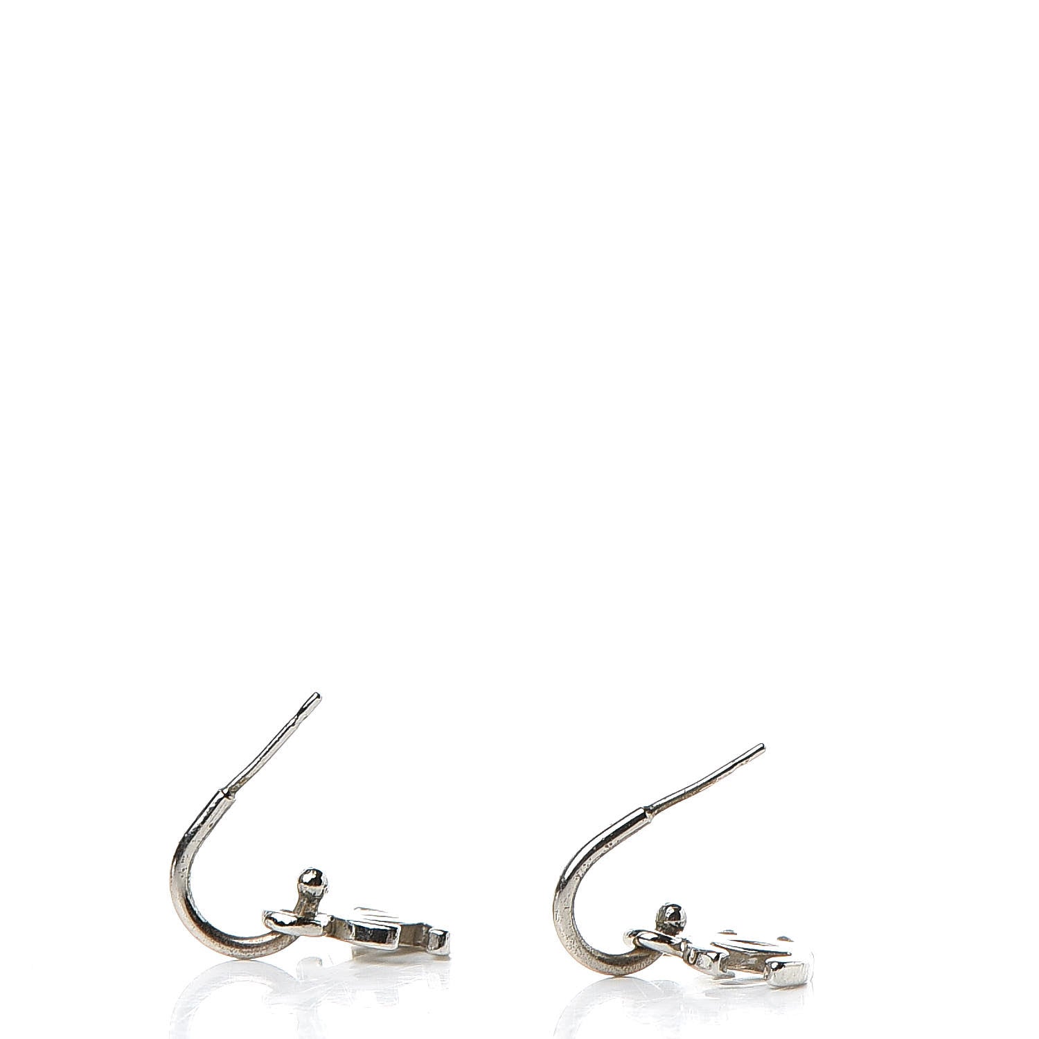Chanel Ruthenium CC Drop Earrings Silver 3 of 3