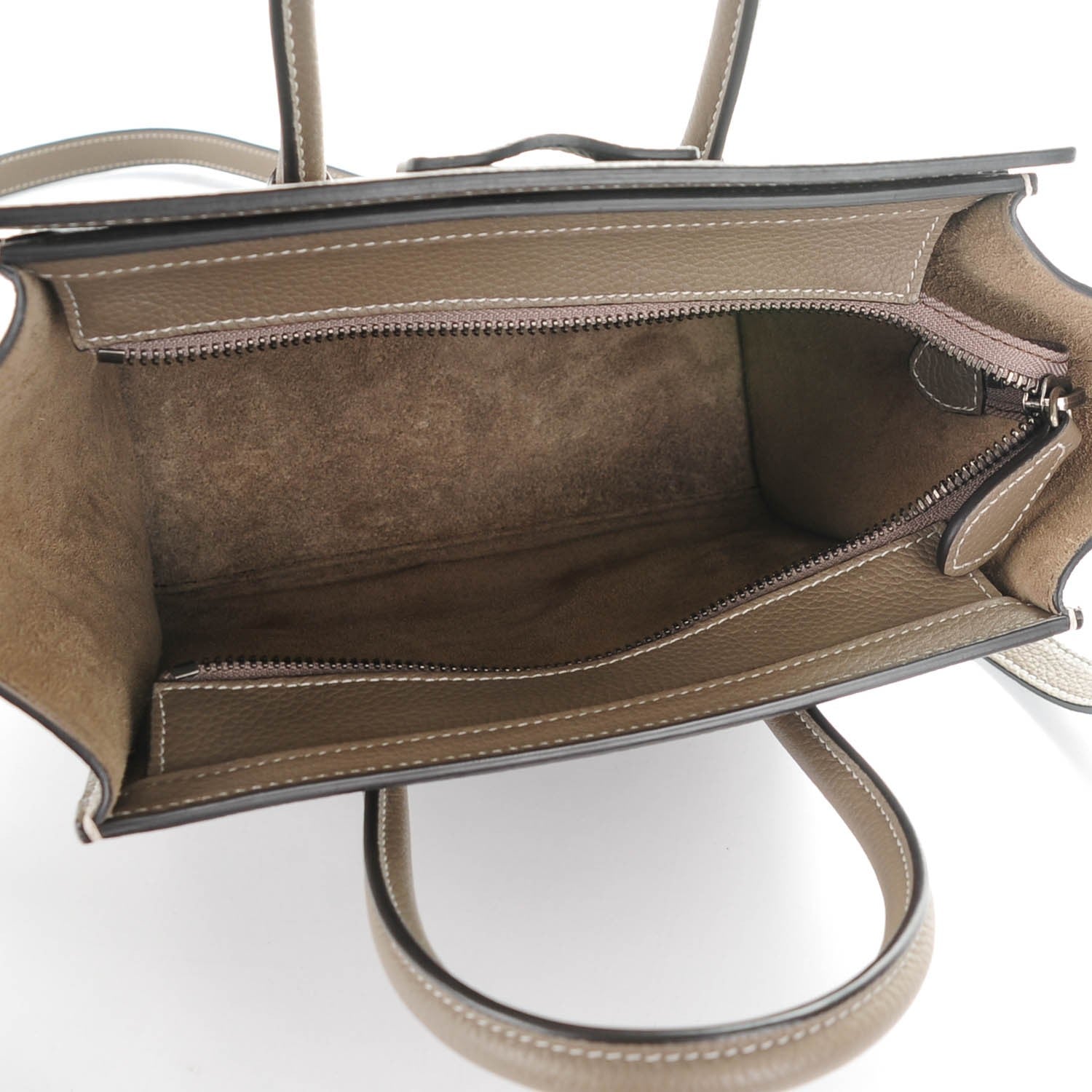 Celine Drummed Calfskin Nano Luggage Souris 5 of 7