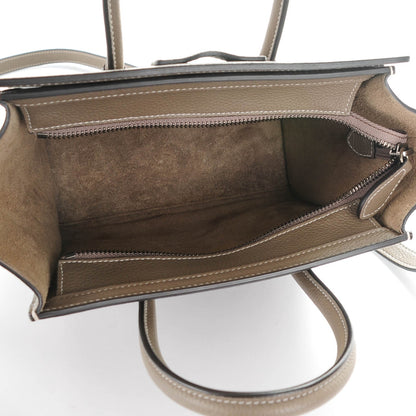 Celine Drummed Calfskin Nano Luggage Souris 5 of 7